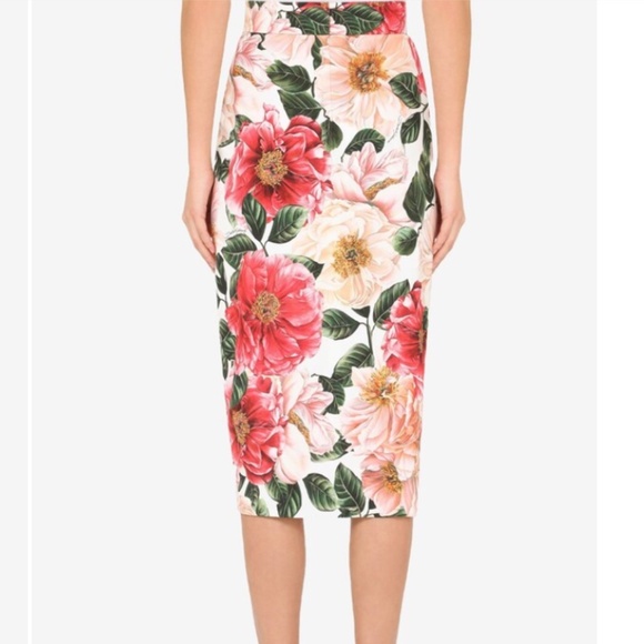 Dolce & Gabbana Camellia Print Cady Tulip Skirt - NEW WITH TAGS - Picture 8 of 16